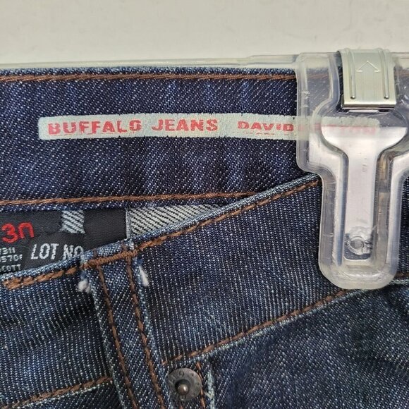 Vintage Buffalo David Bitton Sz 30 Poem Jeans Low Rise Wide Leg Dark Dingy Wash - Picture 4 of 11